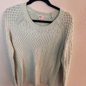 Mossimo Supply Co. Women's Mint Cable Crew Neck Sweater